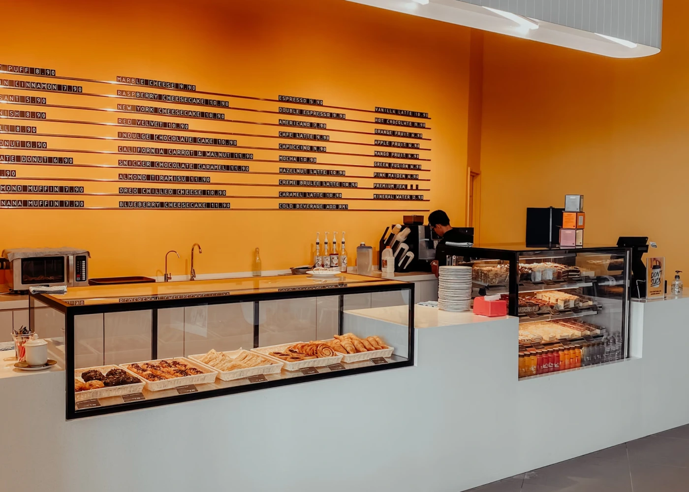 Retail cafe counter and till